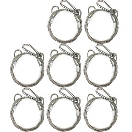 MYUYONG Stage Lights Safety Cable 110lb 176lb Load Duty 31.5’’ Stainless Steel Safety Rope for DJ Stage Lighting Par Light Moving Head Light (4mm-8pack)
