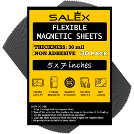 Magnetic Sheets 5" x 7" Non Adhesive 30 mil 30 Pack for Dies Storage - Flexible Blank Magnet Sheet 5x7 Inches Set for Crafts, DIY, Sign Making, to Make Dots, Square Magnets, Circles, Strips, Tape