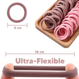 GREYCO Ligas para cabello Elásticas, Bandas Elásticas para Peinar, Lazos para Coleta de Mujeres y Niñas, Donas para Cabello, Multicolor, 50pcs