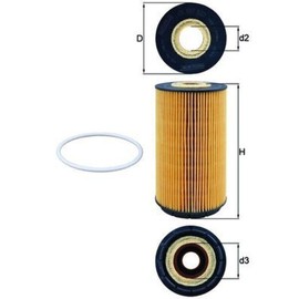 MAHLE OX 557D Oil Filter - Oil Filter with Gasket / Gasket Set