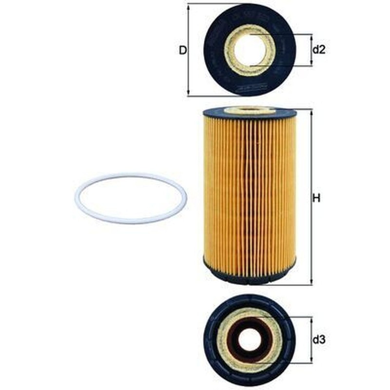 MAHLE OX 557D Oil Filter - Oil Filter with Gasket