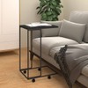 vidaXL Side Table with Wheels in Black - C-Shaped Sofa