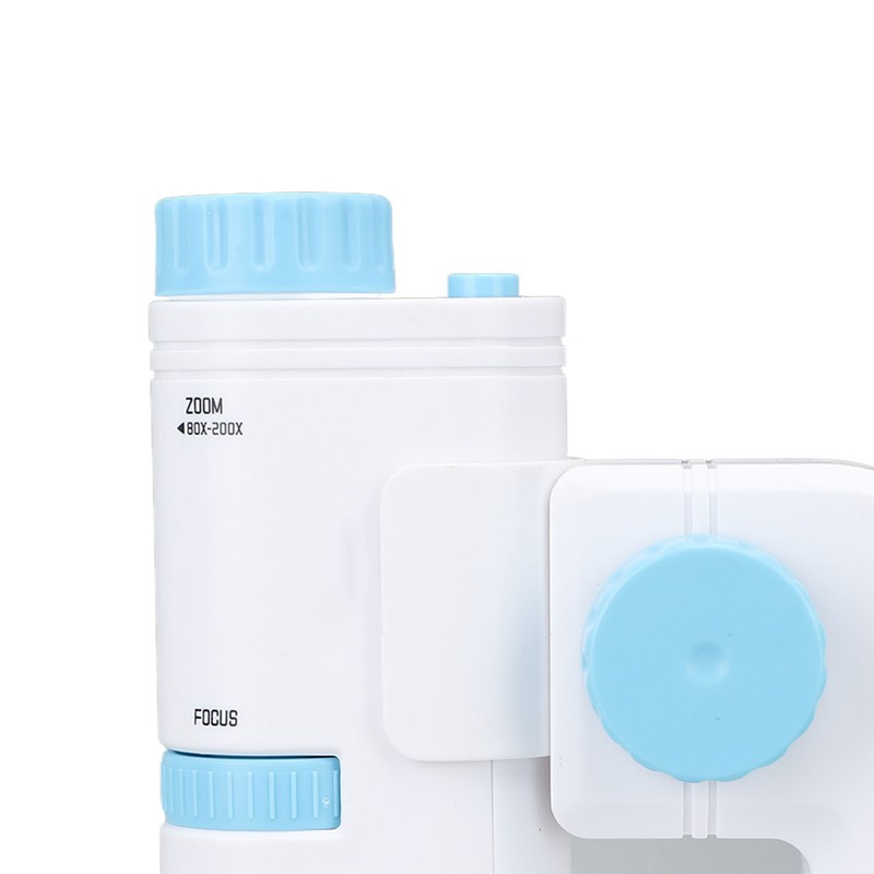 80X‑200X Kids Microscope with 12PCS Slides 2 in 1 LED