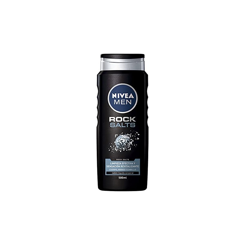 NIVEA MEN Jabón Líquido Corporal Rock Satls (500 ml) jabón