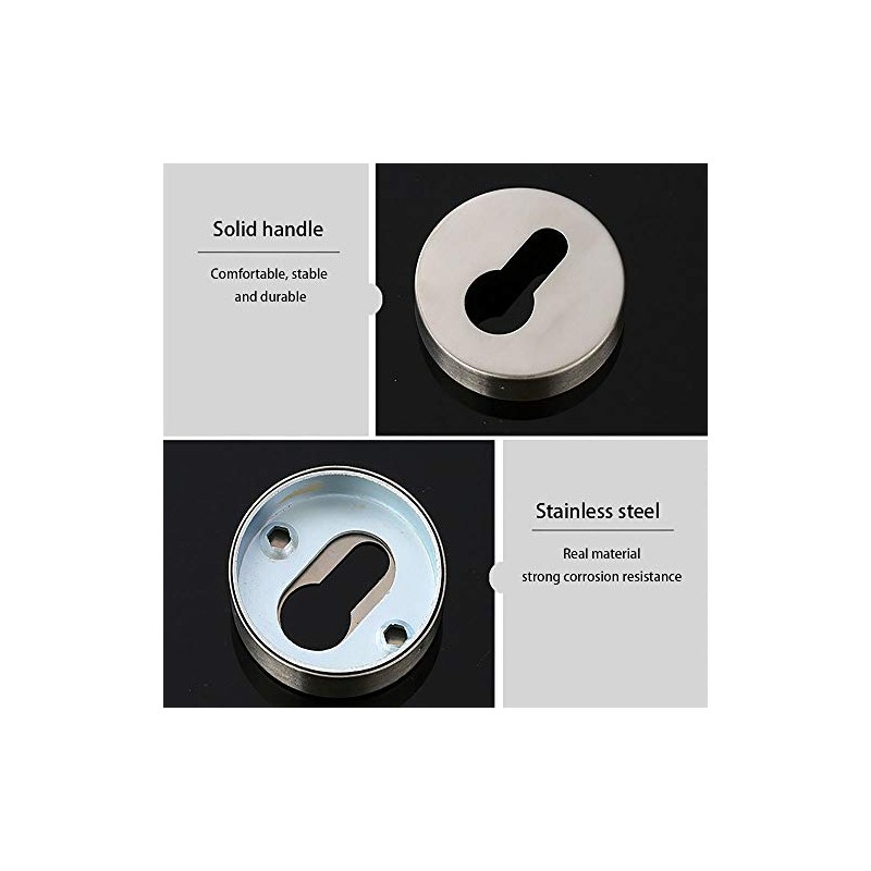 2Pcs Round Keyhole Escutcheon Cover with Screws Stainless Steel Lock
