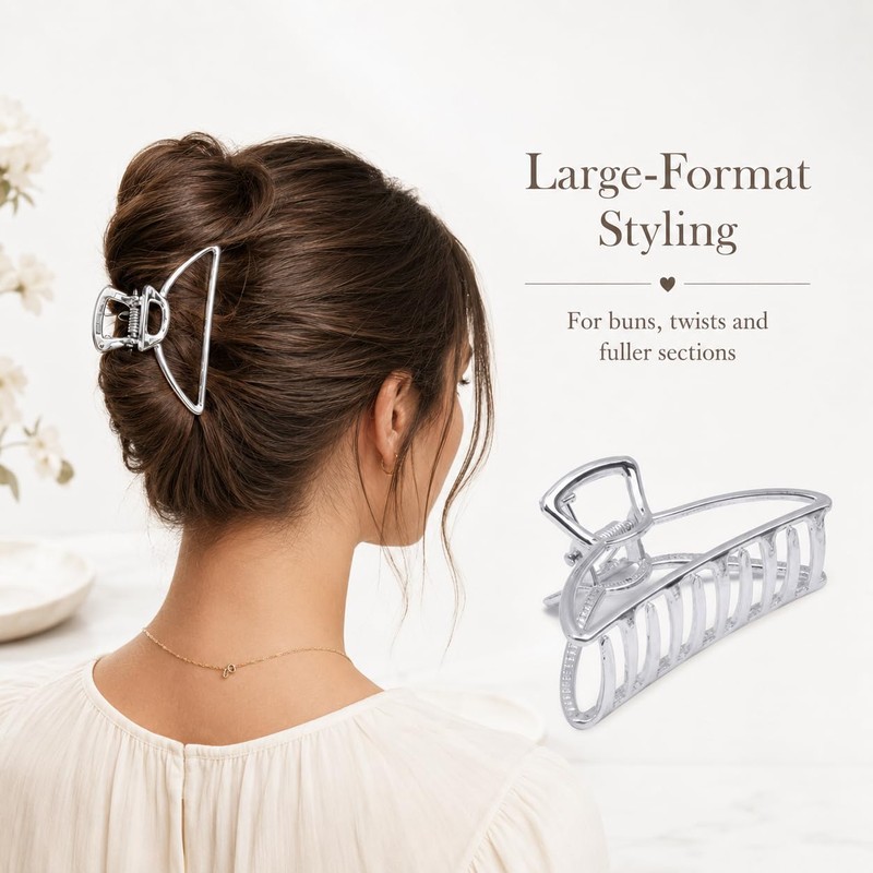 4Pcs Metal Hair Claw Clips Set, Large Alloy Hair Clips