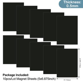Briartw 10 Sheets 0.5mm Thick Single Sided Magnetic Sheets Flexible Rubber Sheets for Metal Stencils Storage and Organization Scrapbooking Tool Craft Supplies 6.7 x 5 Inch