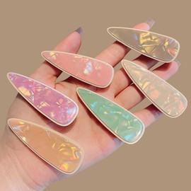 Lemeilleur 6 PCS Acrylic Resin Hair Clip Metal Duck Teeth no slip Hair Pins Hair Barrettes for Thick Thin Hair For Women Girls
