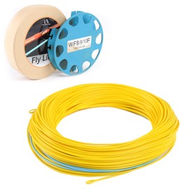 Maxcatch Spey Fly Line Floating Weight Forward Fly Fishing Lines with Two Welded Loops 125FT WF7/8/9/10/11F (Yellow/Blue, WF7/8/9F-125FT)