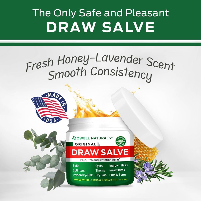 Owell Naturals Drawing Salve Ointment 1Oz, Ingrown Hair, Boil, Splinte
