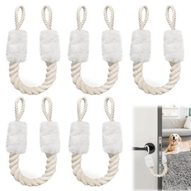 5 Stück Türstopper Klinke, Baumwolle Türkordel Klemmschutz Baumwolle Türstopper Klinke aus Kordel 60 cm, Türkordel Klemmschutz für Türen Haustier und Kinder Fingerschutz(Weiß)