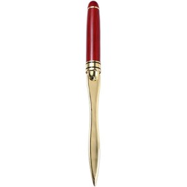 Gold Red Letter Opener Creative Portable Cut Paper Tool Wooden Handle Letter Student Stationery DIY Crafts Tool Envelopes Opener, Letter Openers, Cutting for Measuring Devices