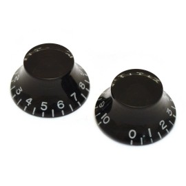 Allparts (2) Black Bell Knobs for Gibson® & Guitar/Bass w/CTS 6mm Split Pots PK-0140-023