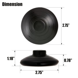 UL-Certified 4-Pack Foot Pedal Switch, Round Floor Lamp Inline Switch with Step-on Button, Easy DIY Installation for Floor Lamp On-Off Control Replacement (Black)