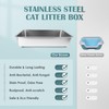 IKITCHEN Stainless Steel Cat Litter Box, Large Metal Litter Box