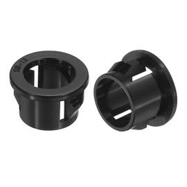 uxcell 50Pcs 12.8mm(1/2") Cable Snap Bushing Grommet, Round Hose Cable Snap Bushing Hole Plugs Locking Protector for Cables and Wires, Black