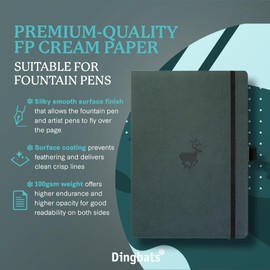 Dingbats* Wildlife A4 Green Deer Notebook - Squared