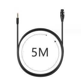 Musiin Premium Quality Female XLR to 1/4 (6.35mm) TS Mono Jack Unbalanced Microphone Cable(16.2 FT/5 Meter)