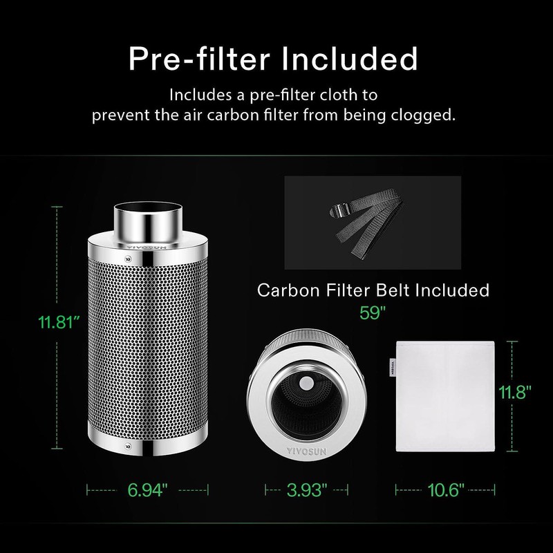 VIVOSUN 4 Inch Air Carbon Filter Smellines Control with Australia