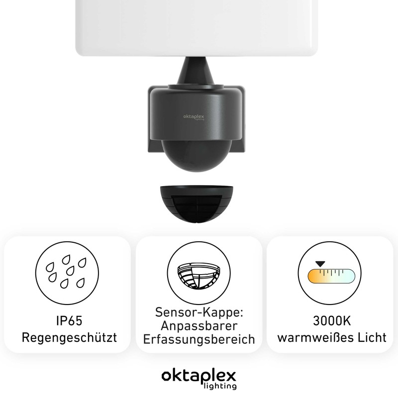 Oktaplex Cali LED Spotlight with Motion Sensor Outdoor 3000 K