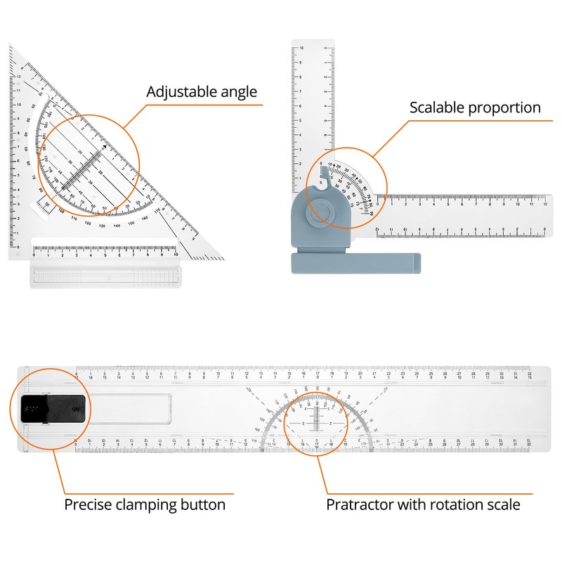 QWORK® Multifunctional Drawing Board Set, DIN A4 Drawing Board with