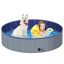 Mmdipon Dog Pool for Large Dogs, Kiddie Pool Hard Plastic, Dog Bathtub Portable, Fold...