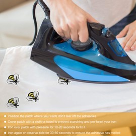 WILLBOND 60 Pieces Bee Embroidered Patches Bee Iron on Patch Cute Applique Patches for Clothing Bags, Jackets, Jeans, Hats, Clothes DIY Decoration