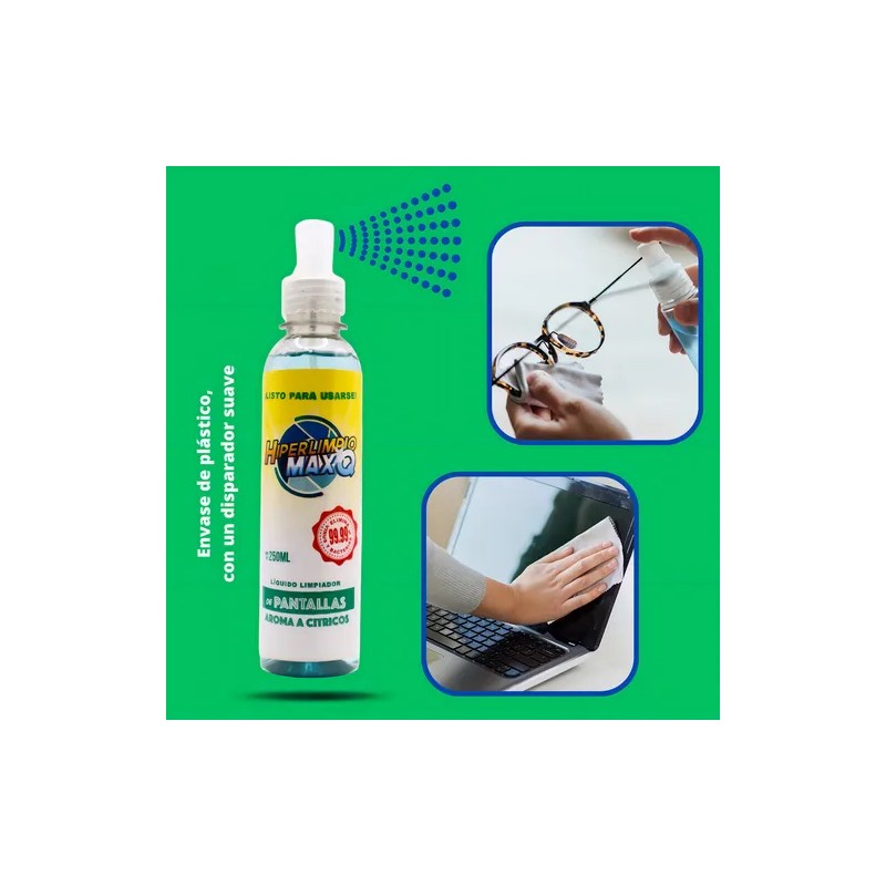 Limpiador De Pantallas Hiperlimpio Max Q 250ml