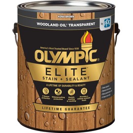Olympic Elite 1 Gal. Kona Brown Woodland Oil Transparent Stain and Sealant in One Low VOC