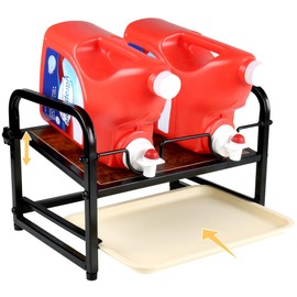 Alytree Laundry Detergent Holder & Laundry Detergent Soap Dispenser - Liquid Laundry Detergent Organizer with Drip Tray & Adjustable Tilting Board, for Laundry Room Organization and Storage