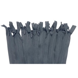 AMORNPHAN - 10 unidades de cinta de encaje invisible de seda de 14 pulgadas, cierre oculto para ropa, manualidades, cierre oculto, herramientas de costura para coser a medida, manualidades #3 (gris, 14 pulgadas)