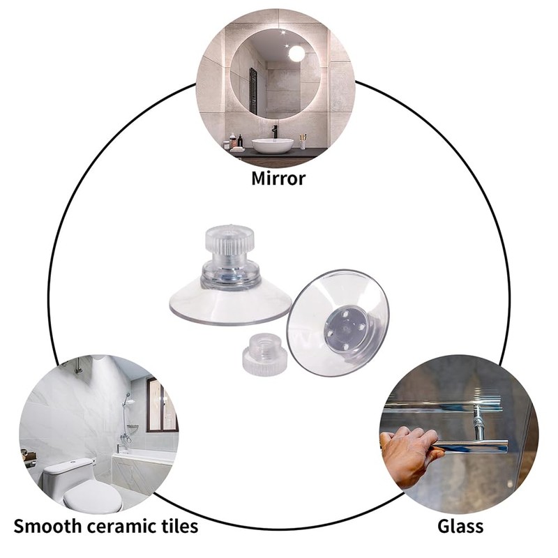 DBOO 6 Pcs Clear Suction Cups with Thread Diameter 30mm,
