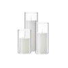 Set of 6 Pillar Candles with Clear Glass Cylinder Vases