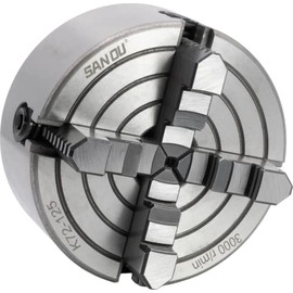 CME 5" 4-Jaw Independent Lathe Chuck, Plain (Flat) Back, Reversible Jaws