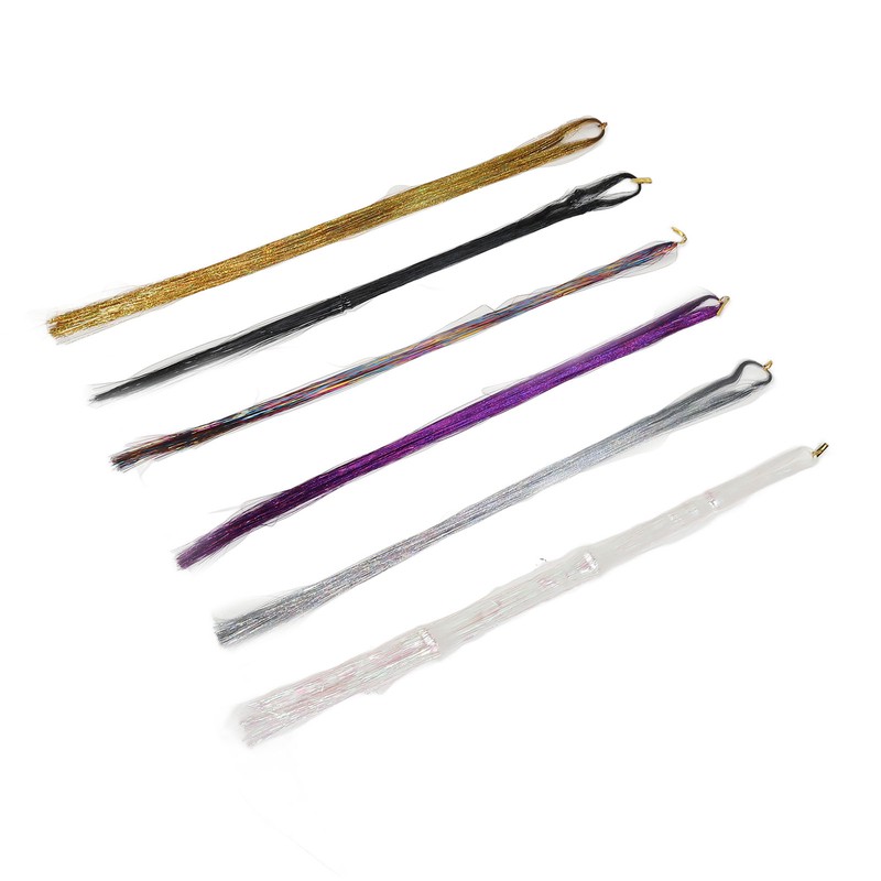 Hair Tinsel Kit Colorful Shiny Glitter Strands Portable Fairy Hair