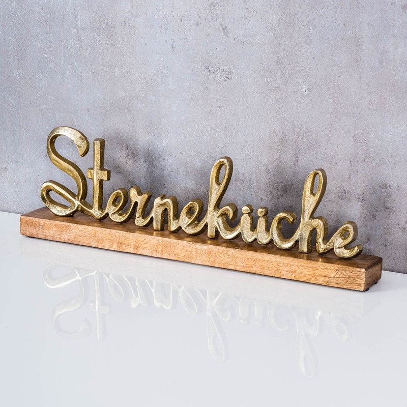levandeo Star Kitchen Lettering Length 40 cm Metal Black Mango