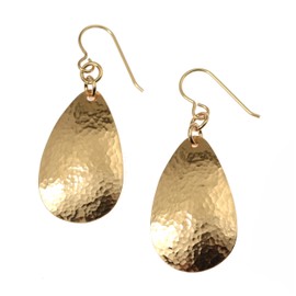 Hammered Bronze Teardrop Earrings