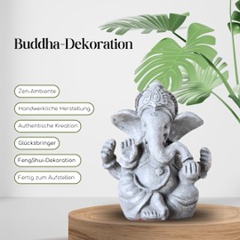 Zen'Light SBG Ganesha Grey Stone Statue 8 x 6 x 12 cm