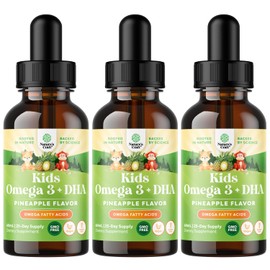 Natures Craft- Líquido Omega 3 EPA DHA para Niños Vegano Orgánico Omega 3 para el Desarrollo de Ojos Cerebrales Infantiles y de Cuerpo Completo       