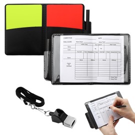 Referee Set, Referee Cards Whistle, Costume Referee Children, Football Accessories Children, Umbrella Set, Football Things for Football Games (Yellow Card + Plastic Whistle + Edge Pick)