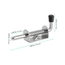 12 Pack Spring Loaded Latches Pin, 5 Inch Silver Spring Pin Door Latch, 304 Stainless Steel Spring Loaded Latch for Door, Cabinet