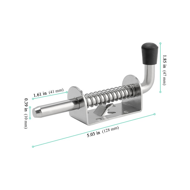 12 Pack Spring Loaded Latches Pin, 5 Inch Silver Spring
