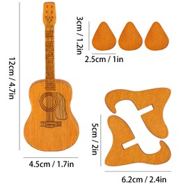 Cleminsta Guitar Picks, Wooden Plectrums, Guitar Picks, Plectrum Holder with 3 Picks and Plectrum Box, Wooden Plectrum Box, Acoustic Guitar Picks for Acoustic Guitars, E Bass, Ukuleles Lovers