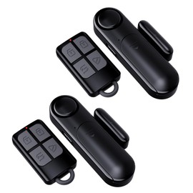 Door Alarms with Remote When Opened 2-Pack, 120dB Door/Window Opening Sensor for Kid Safety/Home Security, House/Apartment/Business Entry/Pool Sliding Door, Monitor Alert for Dementia/Elderly, Black