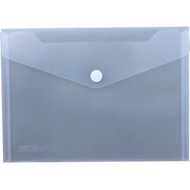 ECOfile Recycled Sustainable Document Wallets / Pack of 10 / A5 Landscape with Velcro Fastening Made of Post-Consumer Recycled PP in Transparent Natural