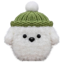 Plush Case Cover Compatible with Bose QuietComfort Earbuds II (2022) / Ultra (2023) Handmade Knitted Cartoon Creative Funny Cute Earbuds Headphone Cases (BG+Green,for Bose QC II&Ultra2023)