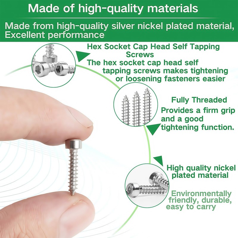 Zmbroll M3 Socket Head Cap Self Tapping Screw Silver Grade