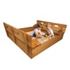Beipoo Kids Wooden Sandbox with Cover, Large Wood Sandbox with