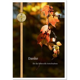 metALUm Thank You Cards Mourning Autumn Leaves 10 Cards