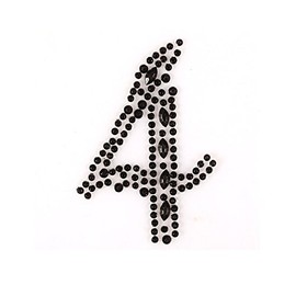 Craftbuddy US 2 x 4" Self Adhesive Stick on Black Rhinestone Numbers Gems Crystals